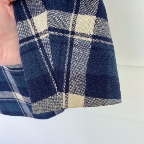 Vintage 90s Wool Blend Blue Plaid Jacket Medium - Picture 13 of 15